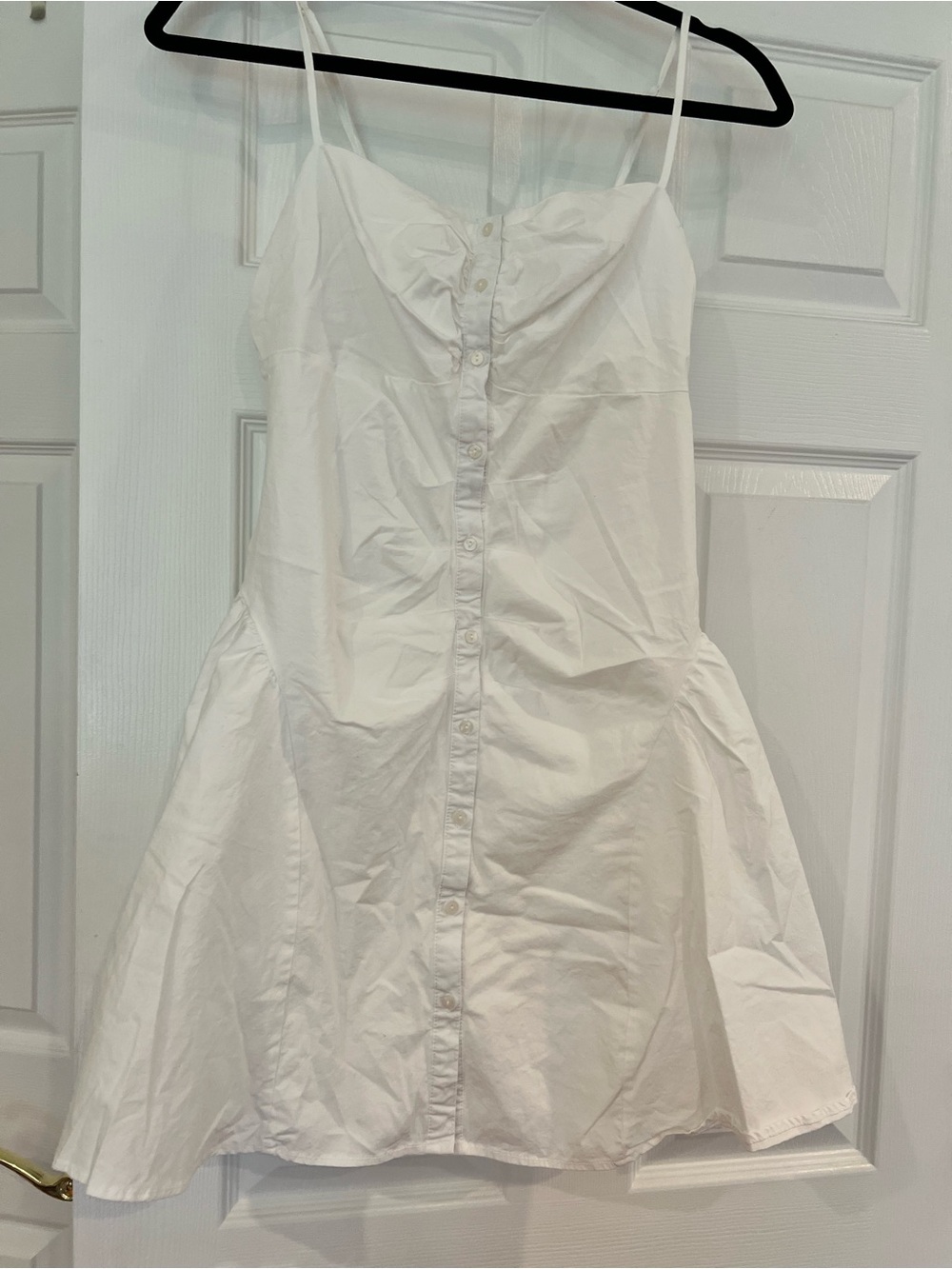 wild fable White Button-Down Spaghetti Strap Mini Dress